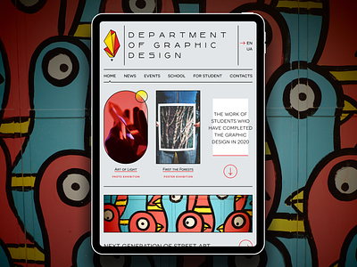 Web Design for Tablet. Department of Graphic Design.