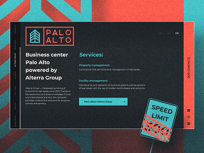 Web Design for Palo Alto. Business center. brand identity branding corporate web site creative business graphic design it landing page mark office real estate red and green responsive services startup tree typography web deign