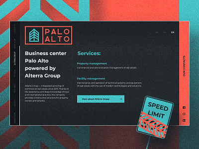 Web Design for Palo Alto. Business center. brand identity branding corporate web site creative business graphic design it landing page mark office real estate red and green responsive services startup tree typography web deign