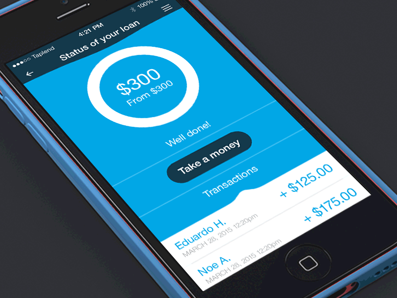 Taplend animation gif interface ios iphone mobile money ui ukraine ux