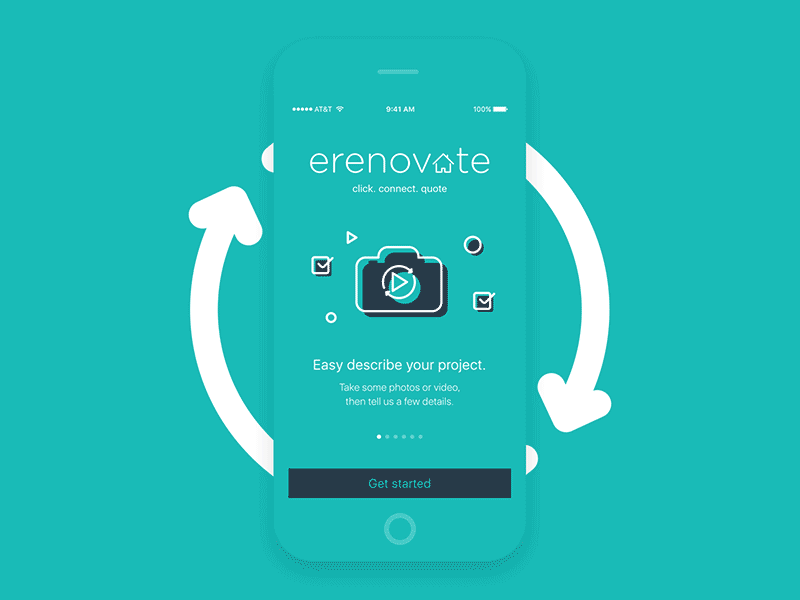 eRenovate Mobile App. Intro. animation app application gif interface intro ios renovate ui