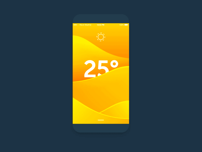 UI animation. Wave Weather - mobile and watch app.