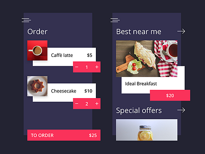 Order and menu from restaurants around me app cafe coffee daily food menu mobile order restaurant ui