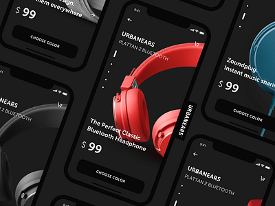 URBANEARS. Mobile app. app black dailyui design interface ios iphonex mobile music shop ui