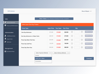 B2B Solution b2b dashboard interface mock up tickets ui ux