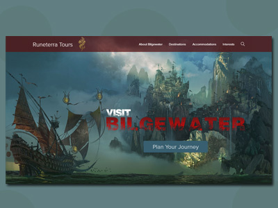 Visit Bilgewater adobe illustrator adobe photoshop adobe xd design league of legends mockup ui uiux web design