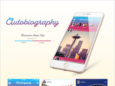 Autobiography App adobe photoshop adobe xd app design iphone mockup ui uiux