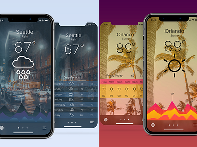 Weather App adobe photoshop adobe xd design iphone mockup redesign ui uiux