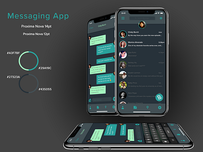 Messaging App adobe photoshop adobe xd app design iphone mockup ui uiux