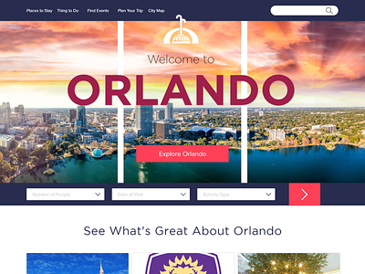 Orlando Landing Page adobe xd design mockup uiux web design