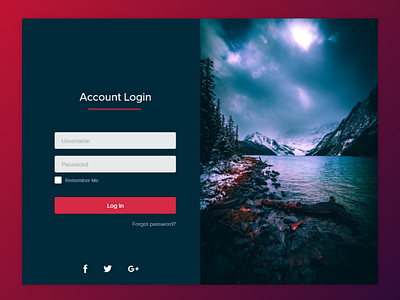 Account Login - DailyUI #001 adobe xd dailyui design mockup