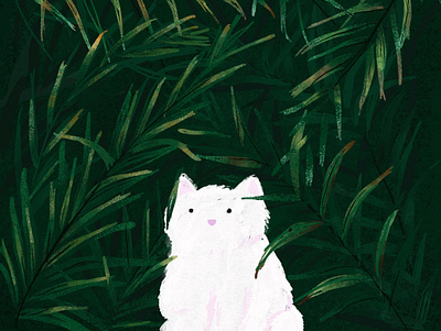 Sly Cat cat cats colors illustration plants procreate