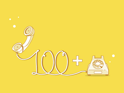 100 phone calls banner branding character design colors fresh graphic design icon illustration
