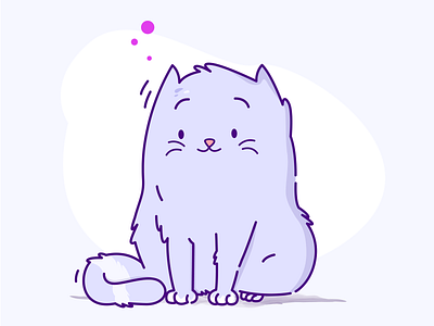 Flooferson cat cat lady cat person cats illustration monotone purple