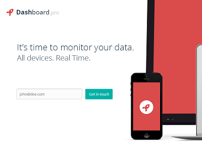 Landing page for our new project dashboard email flat design flatui landing