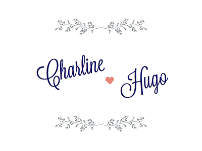 Charline ♥ Hugo logo love prep preppie preppy typo typography wedding