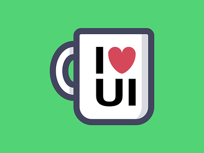 I Love UI coffee cup logo love mug user interface