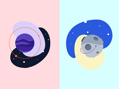 To the moon and back 🚀 affinity designer blue espace illustration ipad ipad pro moon pencil planet planete purple space