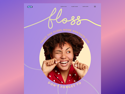 Dental floss website design illustration ui