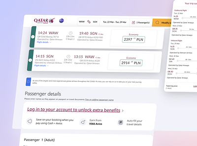 Qatar Airways Website Redesign aviation bookings flight mobile plane rental ui ux