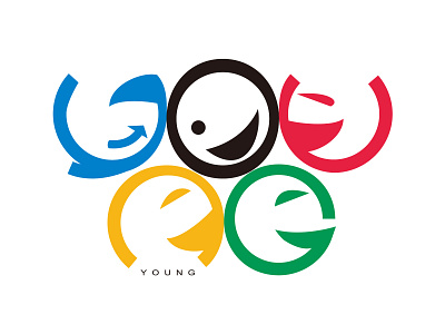 YOUNG branding design illustration logo young 奥运会 笑脸 英文字体 青奥会