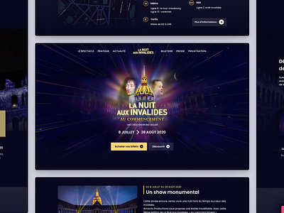 La Nuit Aux Invalides Paris - The show animation event figma interface invalides new night paris projection projection mapping show webdesign