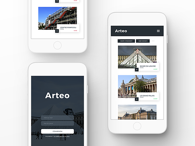 App Arteo Museum application city design design app first shot interface ios mobile museum ui ux