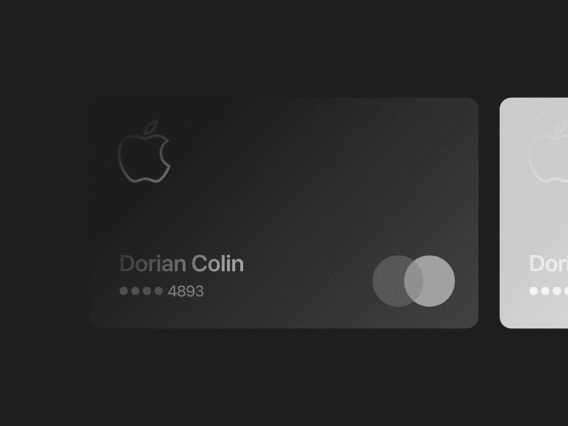 Black Apple Card Animation animation app apple applecard black blackedition card creditcard figma logo mastercard sketch