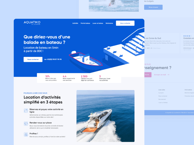 Boat Rental Homepage animation app boat clean desktop dribbble figma new rental rental app ui ux webdesign website