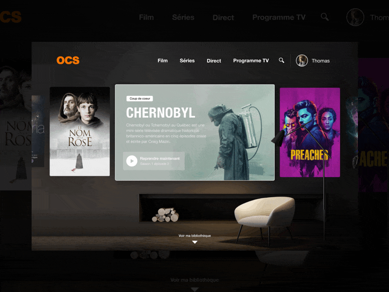 TV Wall Interface Motion animation app concept design dribbble figma home interface netflix new ui ux video webdesign