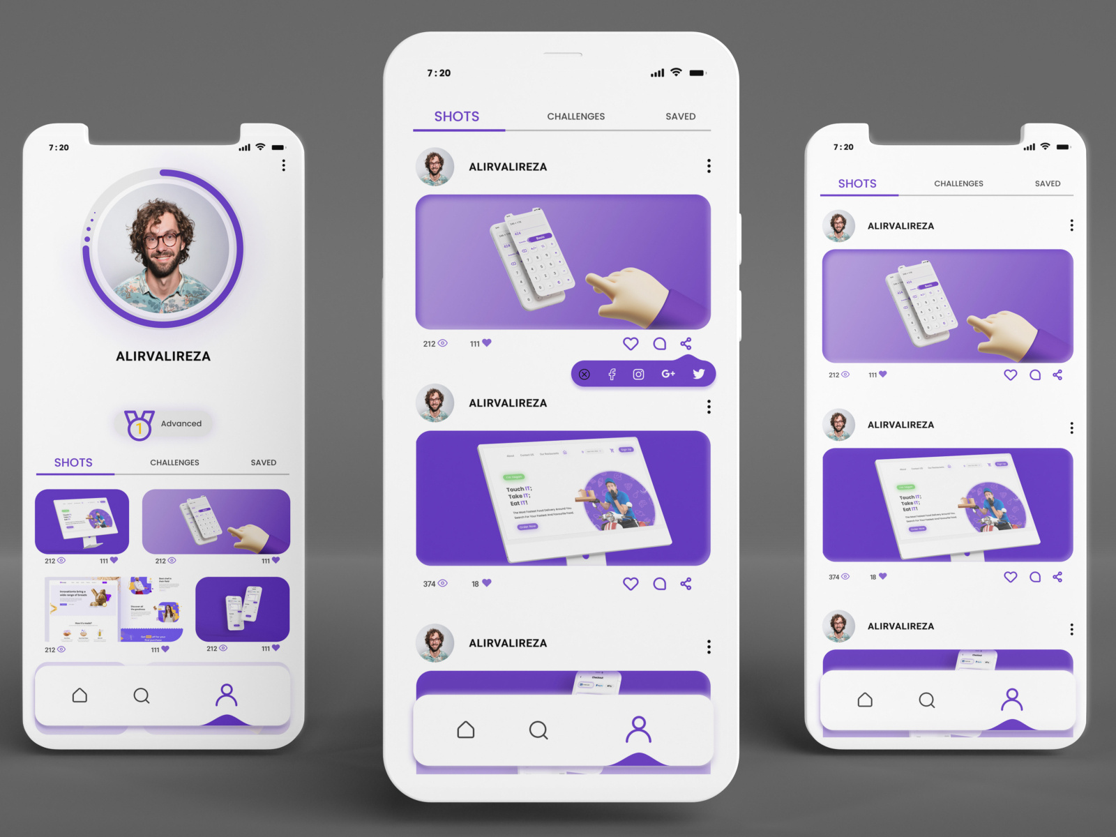 SHARE BUTTON - DAILY UI 010 by Alireza on Dribbble