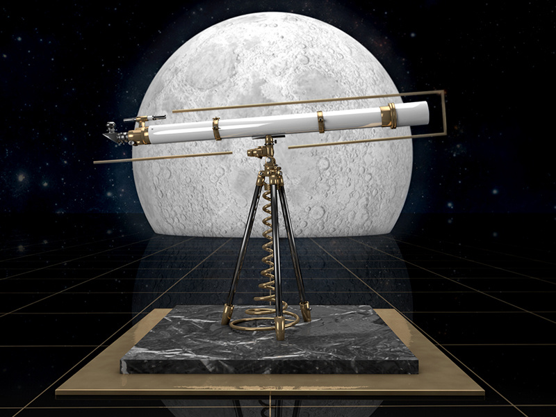 T Telescope 36 ÇDays of Type gold lighting texturing modeling 3d typography type telescope