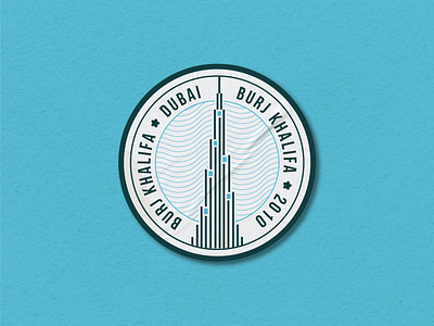 BURJ KHALIFA STICKER branding burj burjkhalifa design icon illustration khalifa logo stamp sticker symbol tallest building vector