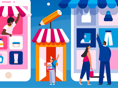 Online shopping app illustration character characters design graphic design illustration illustrations mobile illustration online marketing online shop online shopping online store people illustration shop shopping simple