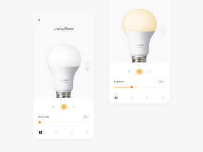 Smart Home bulb dimming concept app app concept bulb clean design flat minimal smart home ui ux
