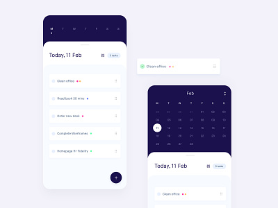 Get Organized - Daily Planner app clean colours design flat minimal task to do to do list ui ux