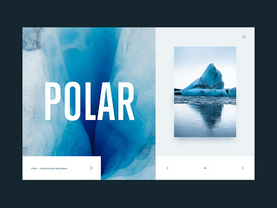 Polar - Photography portfolio page clean design flat ice photgraphy typogaphy ui ux web website