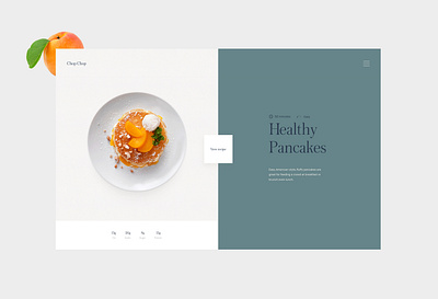 ChopChop - Healthy recipe book app clean colour design food minimal recipe serif ui ux web website