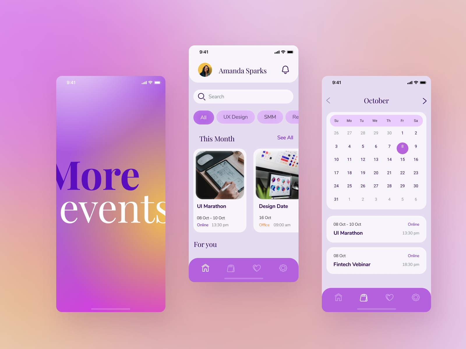 Event planning mobile app by Anastasiya Lazeva on Dribbble