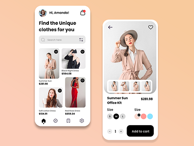 Fashion App UI