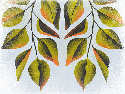 Textured spring plant illustration