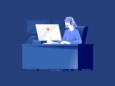 Client Support Character Illustration call call center character client support desk geometric girl hellsjells help house illustration minimal office self touring smart home support texture touring woman