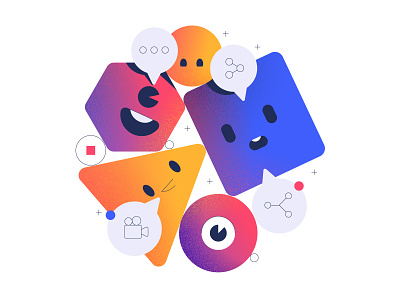 Social Media Sharing Illustration