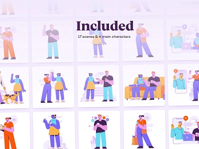 Buddis - Social E-commerce & Lifestyle Illustration Kit buddies buddis characters colors delivery download friends friendship hero illustration kit lifestyle orders sale social ui8 web illustrations webshop