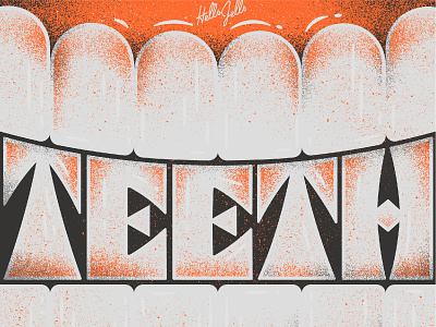 Teeth - Typetober Lettering Illustration custom type gritty gritty illustration gums hellsjells illustration inktober inktober2020 lettering mouth teeth texture tooth type typetober typography