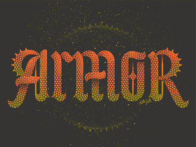 Armor - Typetober Lettering Illustration armor blackletter custom type daily gothic gritty hellsjells historical illustration inktober lettering medieval old style scales spiked spikes texture type typetober typography