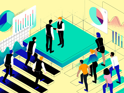 Millennial Investors Illustrations vol1 character charts ecommerce finance halftone illustration investing investors isometric millennial shopping solar panel stairs statistics technology tectured