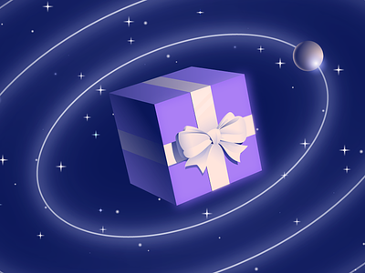 Lightyear Gift Illustration email emailimage finance financial floating gift illustration investing investing platform investment lightyear package present space stars tech