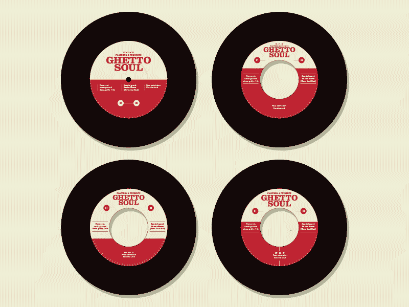 Ghetto Soul Design Process 60s 70s 7inch facebook ghetto halftone music profile sleeve soul vinyl