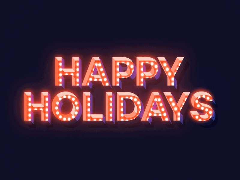 Happy Holidays Typography motion animation custom gif glow lights motion type typography